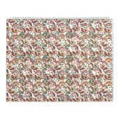 Een zwarte achtergrond met een rood, groen en blau kalender (Hoes)