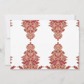 Een zwarte achtergrond met een rood patroon erop kaart (Achterkant)