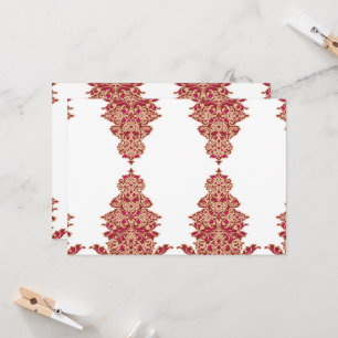 Een zwarte achtergrond met een rood patroon erop kaart