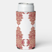 Een zwarte achtergrond met een rood patroon erop seltzer blikjeskoeler (Seltzer Achterkant)