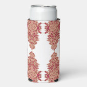 Een zwarte achtergrond met een rood patroon erop seltzer blikjeskoeler (Seltzer Voorkant)