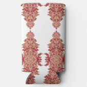 Een zwarte achtergrond met een rood patroon erop seltzer blikjeskoeler (Achterkant)