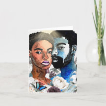 Eén: zwarte Afrikaanse Couple Blank Notecards