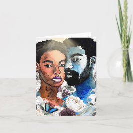 Eén: zwarte Afrikaanse Couple Blank Notecards Bedankkaart