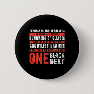Eén zwarte band grappige vechtsport karate Taekwon Ronde Button 5,7 Cm