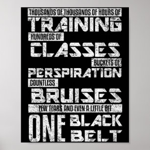 Eén zwarte band martial arts Jiu Jitsu Karate Poster