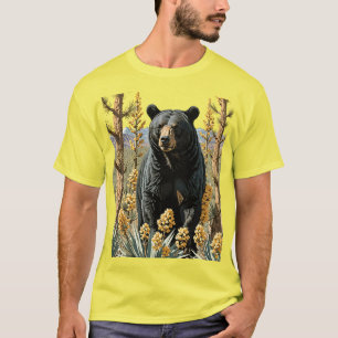 Een zwarte beer omringd door Yucca-bloem 1 T-shirt