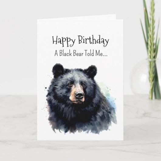Een zwarte Beer Persoonlijkheid Verjaardag Fun Ani Kaart (Voorkant)