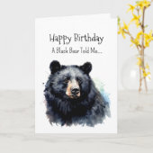 Een zwarte Beer Persoonlijkheid Verjaardag Fun Ani Kaart (Gele Bloem)