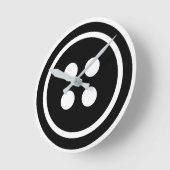 Een zwarte Button Ronde Klok (Hoek)