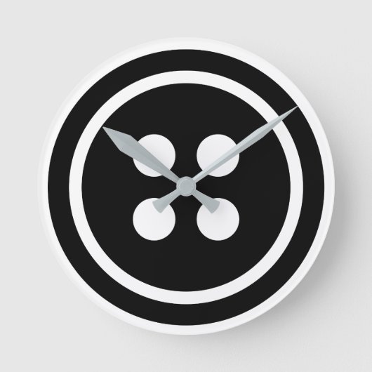 Een zwarte Button Ronde Klok (Voorkant)