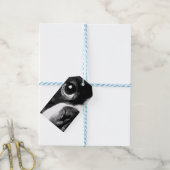 Een zwarte en blanke doodsbang van Boston Cadeaulabel (Met Touw)