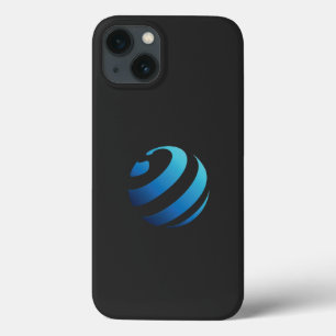 Een zwarte en blauwe logo met een golf erop Case-Mate iPhone case
