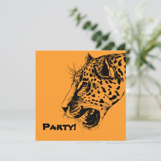 Een zwarte en gele handtekening van de luipaard kaart (Staand voorkant)