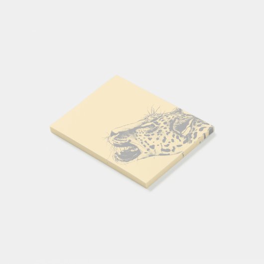 Een zwarte en gele handtekening van de luipaard post-it® notes (Schuin)