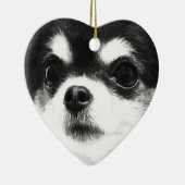 Een zwarte en witte Chihuahua Keramisch Ornament (Rechts)