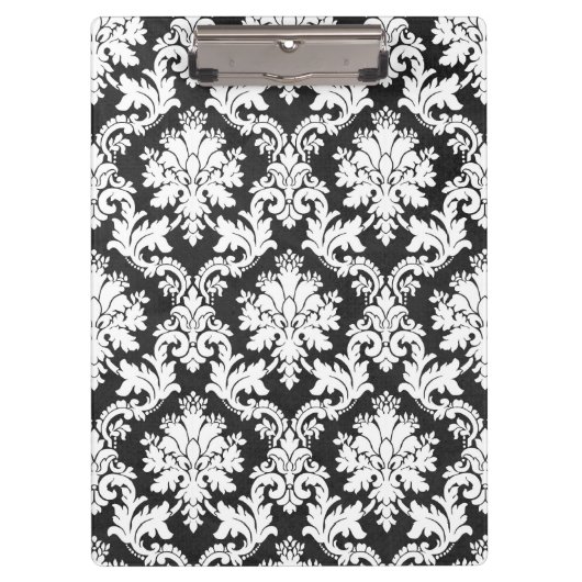 EEN ZWARTE EN WITTE DAMASKONTWERP KLEMBORD (Voorkant)