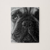 Een zwarte en witte Franse bulldog Legpuzzel (Verticaal)