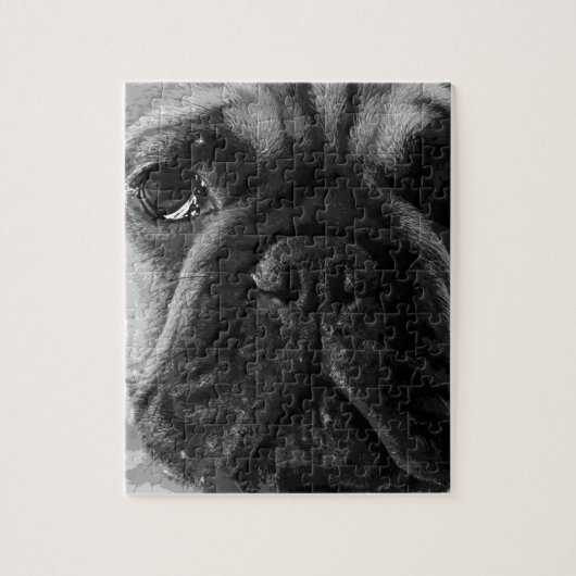 Een zwarte en witte Franse bulldog Legpuzzel (Verticaal)