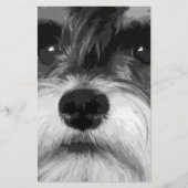 Een zwarte en witte miniatuur Schnauzer Briefpapier (Voorkant)