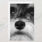 Een zwarte en witte miniatuur Schnauzer Briefpapier (Voorkant / Achterkant)