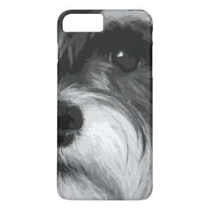 Een zwarte en witte miniatuur Schnauzer Case-Mate iPhone Case