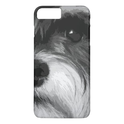 Een zwarte en witte miniatuur Schnauzer Case-Mate iPhone Case (Achterkant)