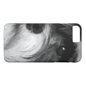 Een zwarte en witte miniatuur Schnauzer Case-Mate iPhone Case (Achterkant (Horizontaal))