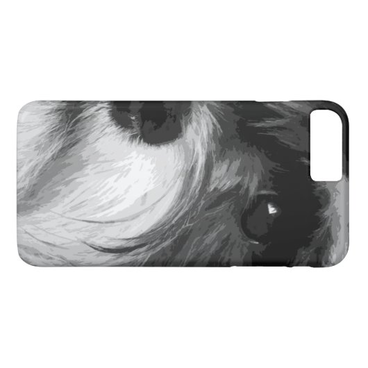 Een zwarte en witte miniatuur Schnauzer Case-Mate iPhone Case (Achterkant (Horizontaal))