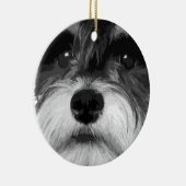 Een zwarte en witte miniatuur Schnauzer Keramisch Ornament (Rechts)