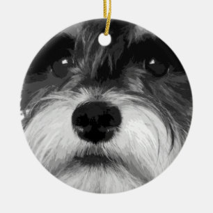 Een zwarte en witte miniatuur Schnauzer Keramisch Ornament