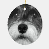 Een zwarte en witte miniatuur Schnauzer Keramisch Ornament (Links)