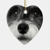 Een zwarte en witte miniatuur Schnauzer Keramisch Ornament (Rechts)