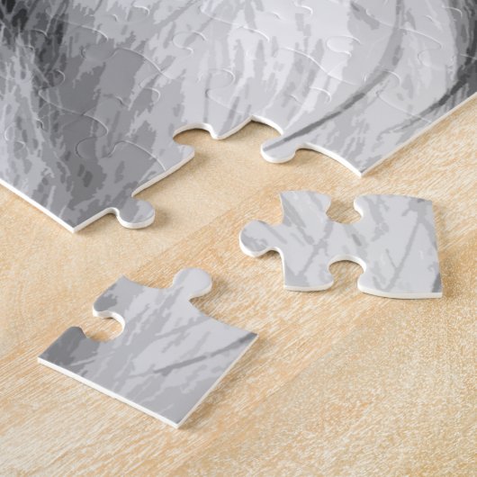 Een zwarte en witte miniatuur Schnauzer Legpuzzel (Zijkant)