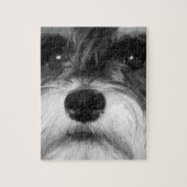 Een zwarte en witte miniatuur Schnauzer Legpuzzel (Verticaal)