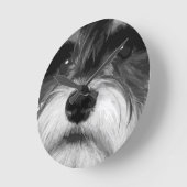 Een zwarte en witte miniatuur Schnauzer Ronde Klok (Hoek)