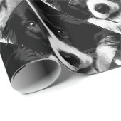 Een zwarte en witte rand collie cadeaupapier (Rol Hoek)