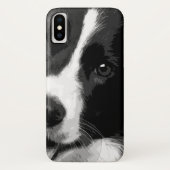 Een zwarte en witte rand collie Case-Mate iPhone case (Achterkant)
