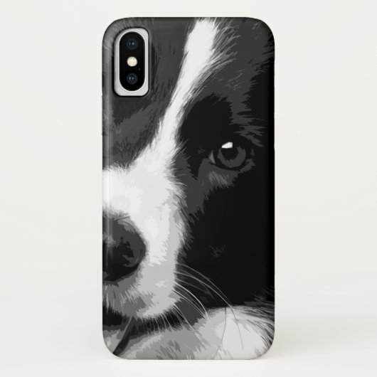Een zwarte en witte rand collie Case-Mate iPhone case (Achterkant)