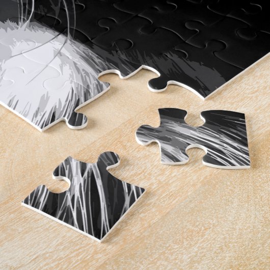 Een zwarte en witte rand collie legpuzzel (Zijkant)