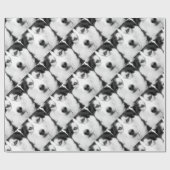 Een zwarte en witte Siberische husky Cadeaupapier (Vlak)