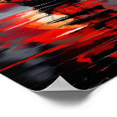 Een zwarte galjoen op kalme wateren poster (Hoek)