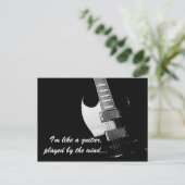 Een zwarte gitaar briefkaart (Staand voorkant)