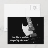 Een zwarte gitaar briefkaart (Voorkant / Achterkant)