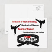 ÉÉN zwarte gordel 1 KARTE T-SHIRS EN APPAREL Briefkaart (Voorkant / Achterkant)