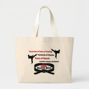 ÉÉN zwarte gordel 1 KARTE T-SHIRS EN APPAREL Grote Tote Bag