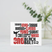 ÉÉN zwarte gordel 2 KARTE T-SHIRS EN APPAREL Briefkaart (Staand voorkant)