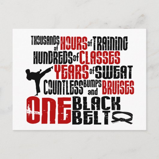 ÉÉN zwarte gordel 2 KARTE T-SHIRS EN APPAREL Briefkaart (Voorkant)