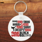 ÉÉN zwarte gordel 2 KARTE T-SHIRS EN APPAREL Sleutelhanger (Voorkant)