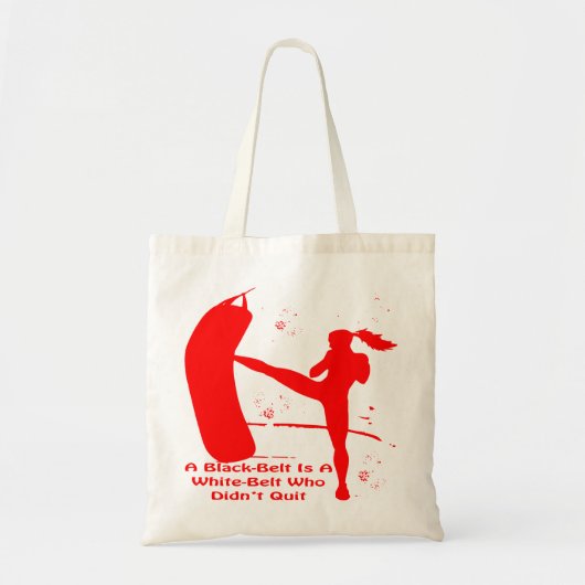 Een zwarte gordel is een witte gordel die tote bag (Voorkant)